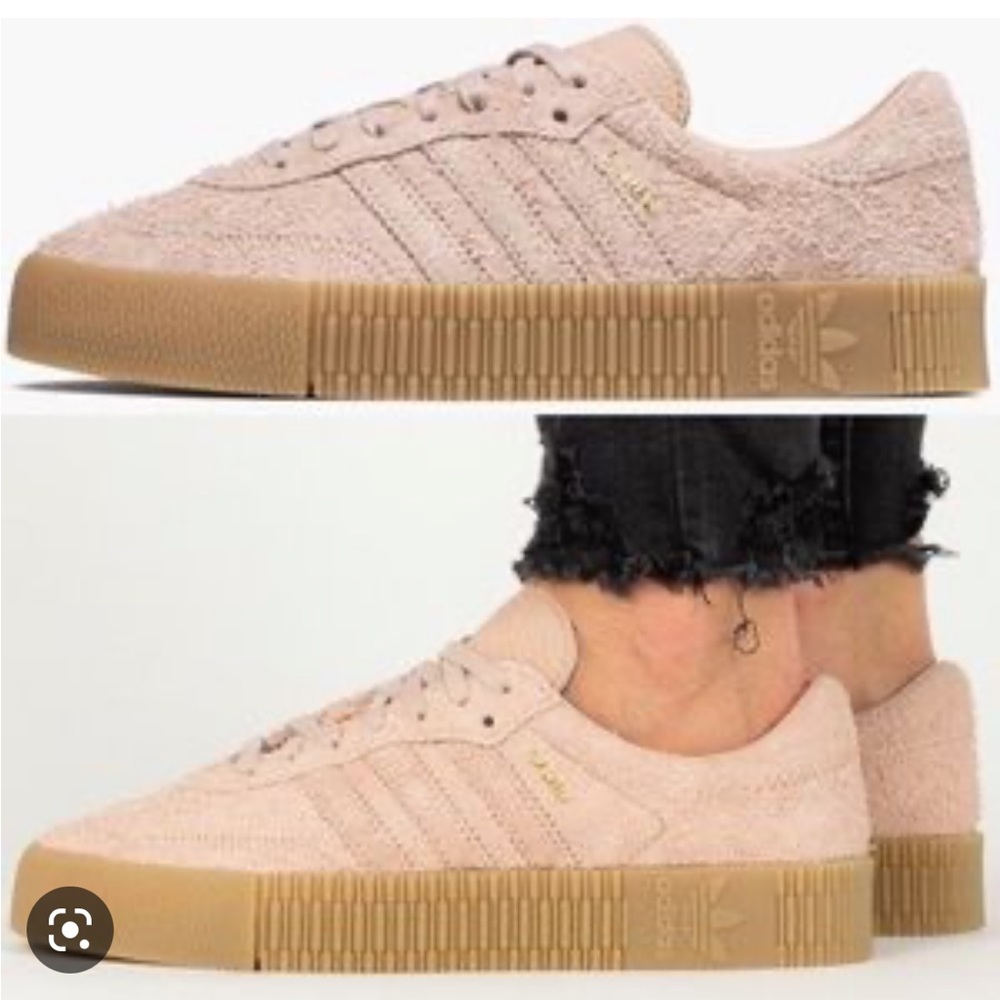 adidas Pink Suede Samba Sneakers Size 8